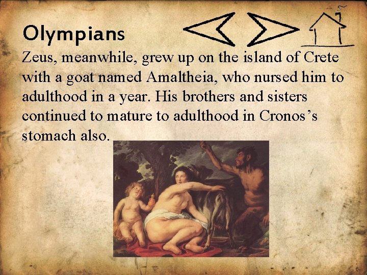 Olympians Zeus, meanwhile, grew up on the island of Crete with a goat named