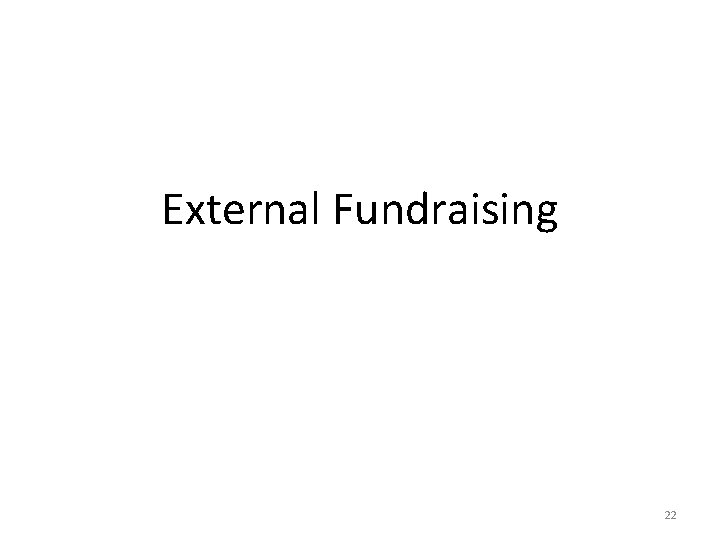 External Fundraising 22 