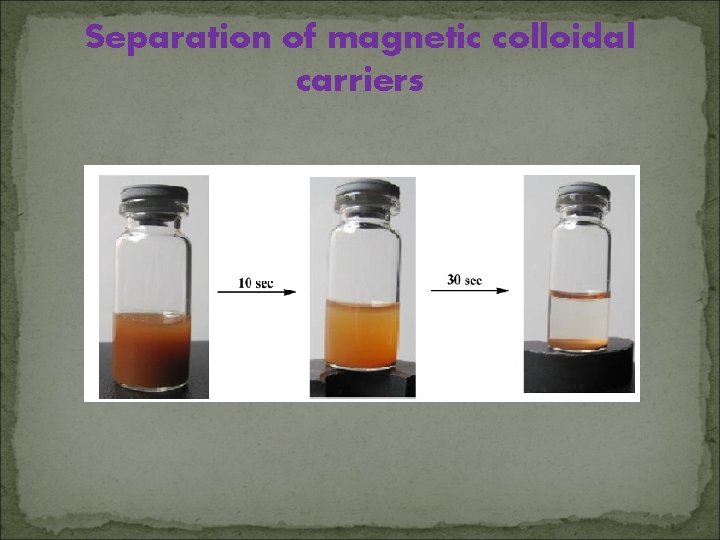 Separation of magnetic colloidal carriers 