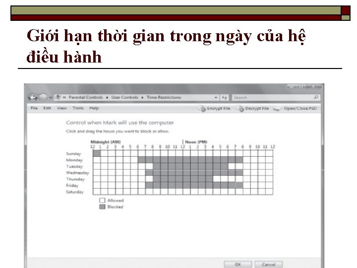 Giới hạn thời gian trong ngày của hệ điều hành 