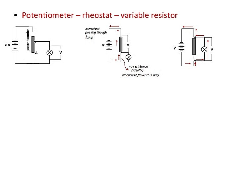 • Potentiometer – rheostat – variable resistor 