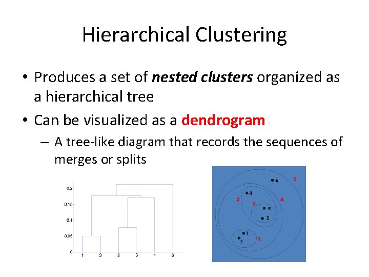 Hierarchical Clustering • Produces a set of nested clusters organized as a hierarchical tree