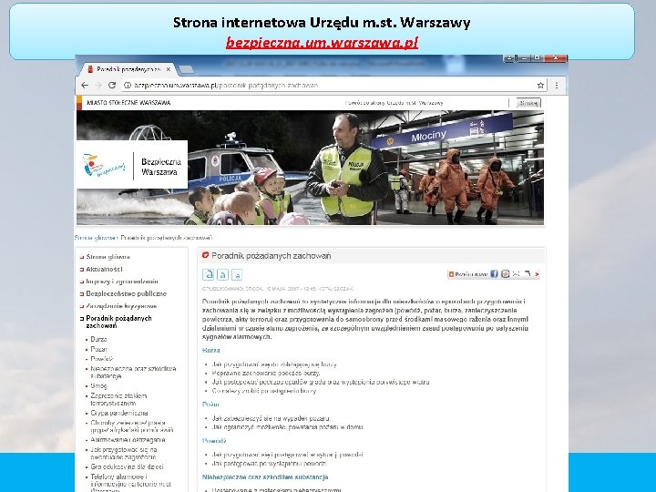 Strona internetowa Urzędu m. st. Warszawy bezpieczna. um. warszawa. pl m. st. Warszawa I