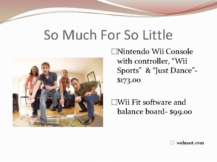 So Much For So Little �Nintendo Wii Console with controller, “Wii Sports” & “Just