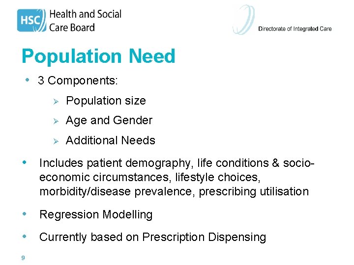 Population Need • 3 Components: Ø Population size Ø Age and Gender Ø Additional