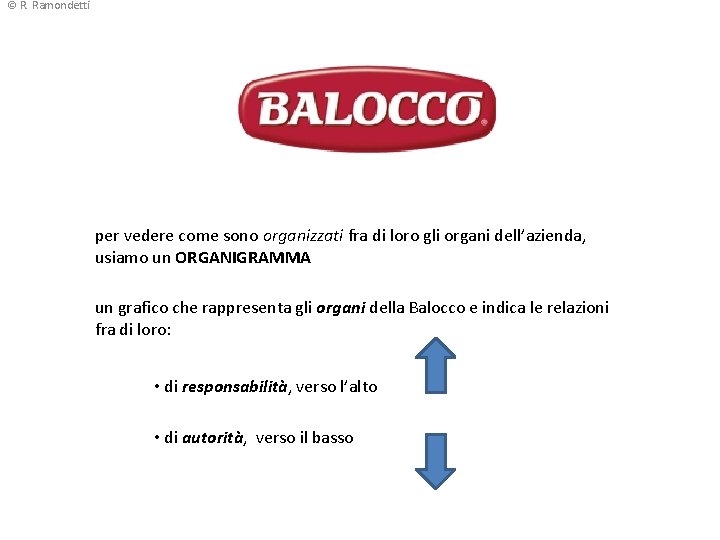 © R. Ramondetti per vedere come sono organizzati fra di loro gli organi dell’azienda,