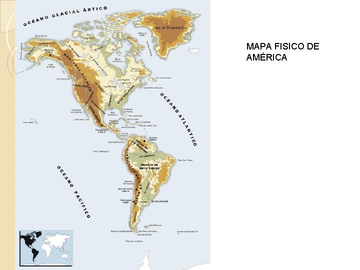 MAPA FISICO DE AMÉRICA 