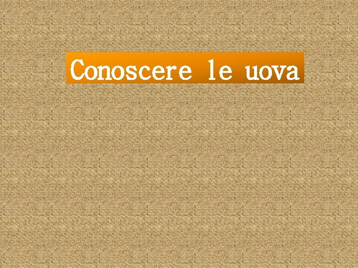 Conoscere le uova Conoscere le uova
