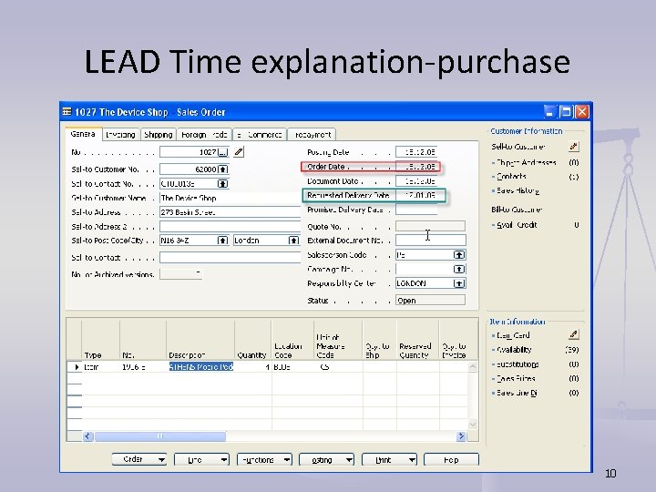 LEAD Time explanation-purchase 10 