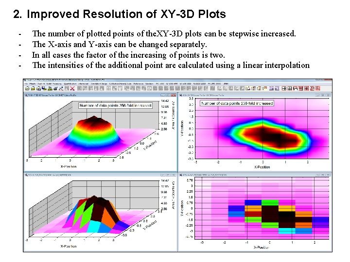 2. Improved Resolution of XY-3 D Plots - The number of plotted points of