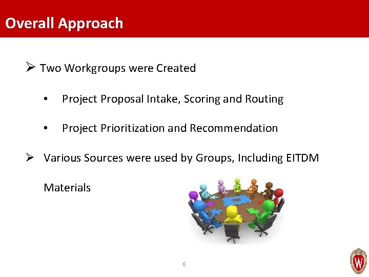 Overall Approach Ø Two Workgroups were Created • Project Proposal Intake, Scoring and Routing