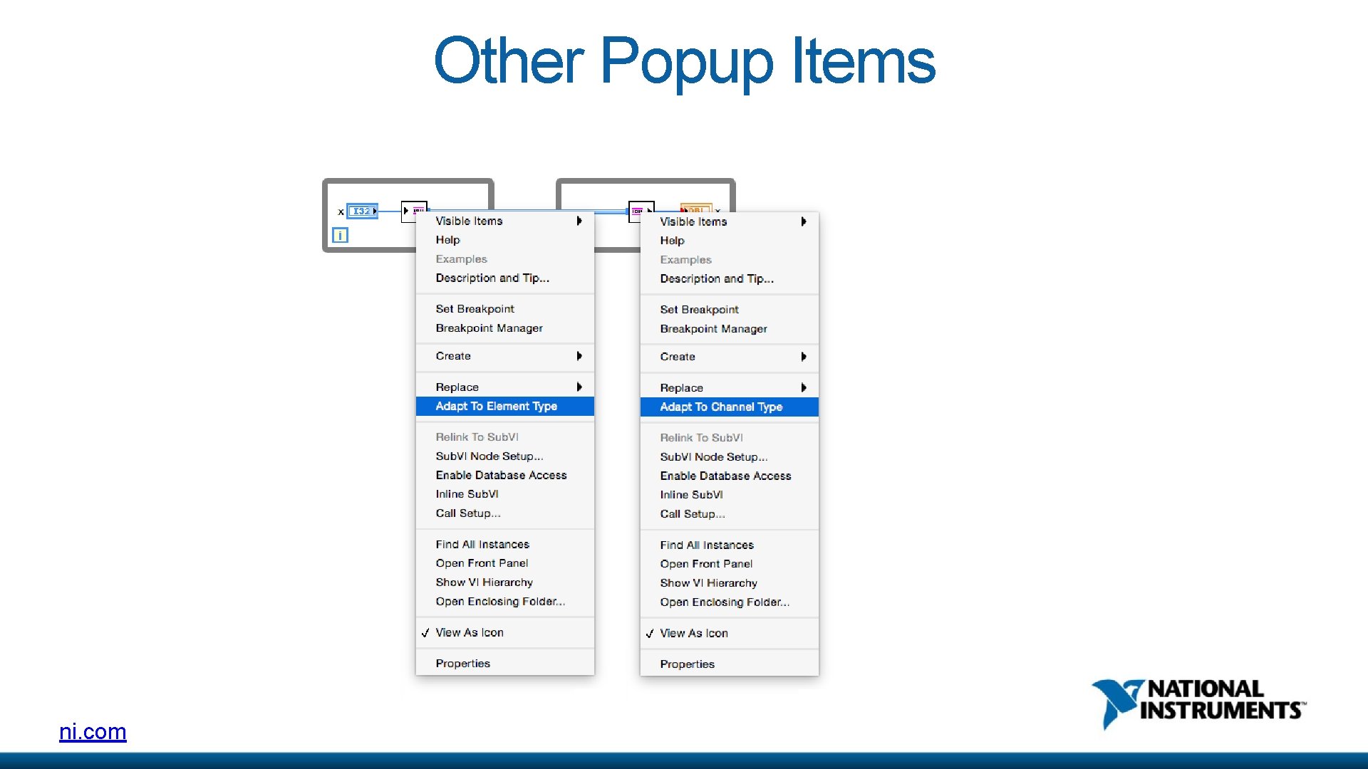Other Popup Items ni. com 