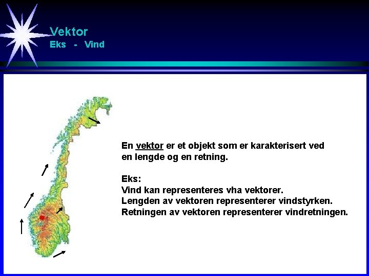 Vektor Eks - Vind En vektor er et objekt som er karakterisert ved en