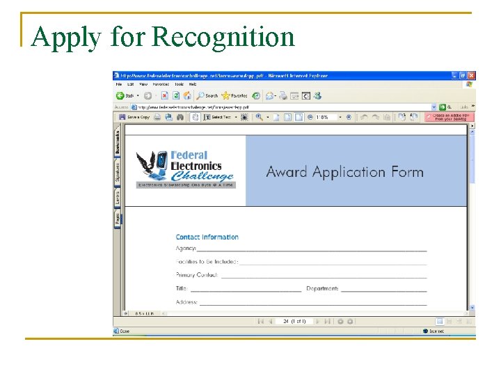 Apply for Recognition 