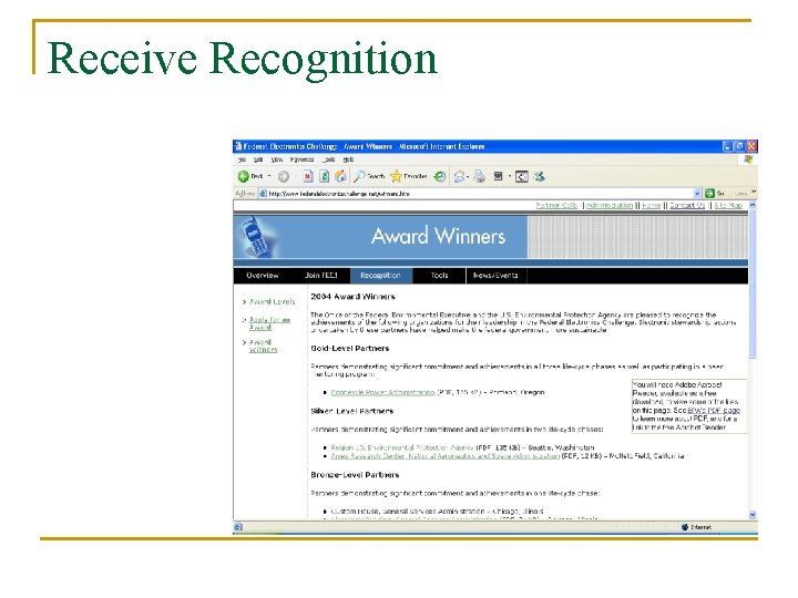 Receive Recognition 