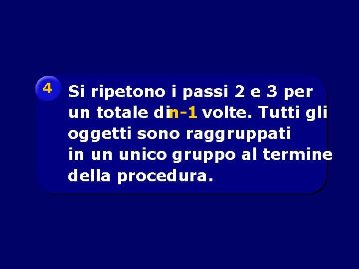 4 Si ripetono i passi 2 e 3 per un totale din-1 volte. Tutti