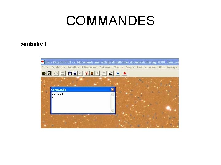 COMMANDES >subsky 1 