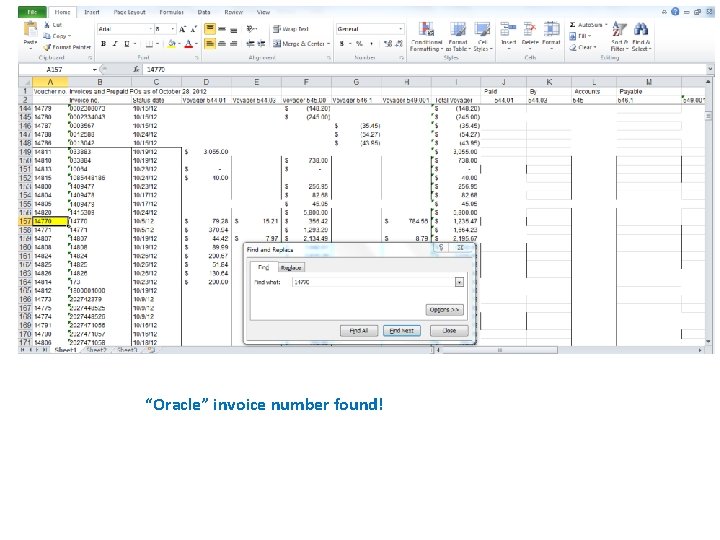 “Oracle” invoice number found! 