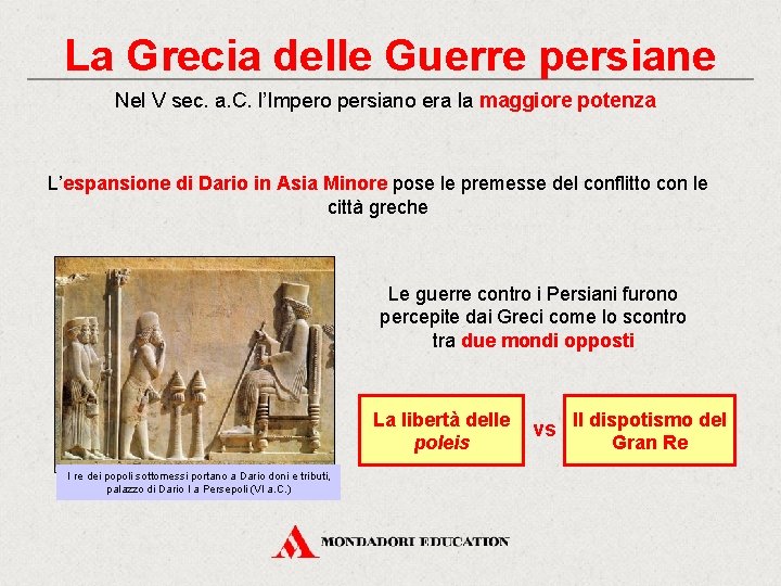 La Grecia delle Guerre persiane Nel V sec. a. C. l’Impero persiano era la