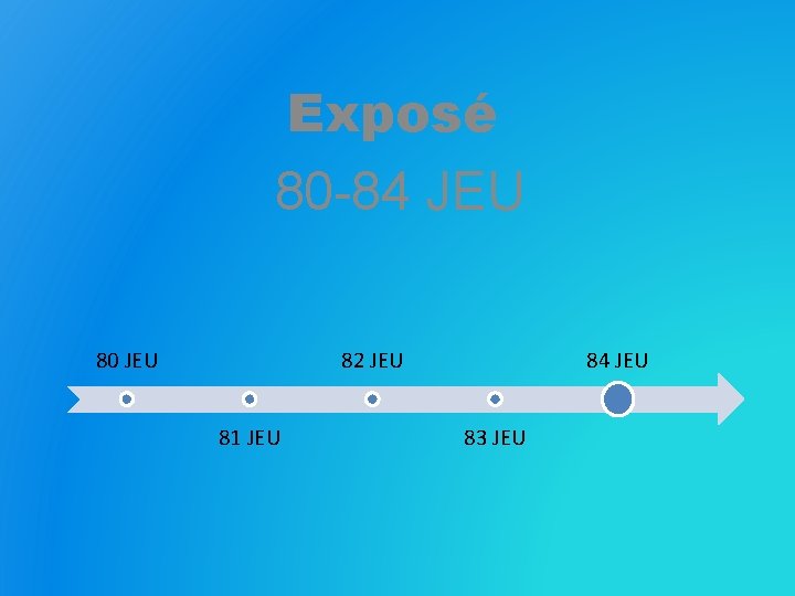 Exposé 80 -84 JEU 80 JEU 82 JEU 81 JEU 84 JEU 83 JEU