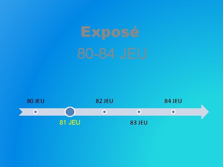 Exposé 80 -84 JEU 80 JEU 82 JEU 81 JEU 84 JEU 83 JEU