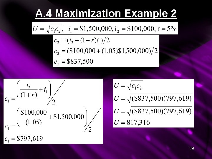 A. 4 Maximization Example 2 29 A. 4 Maximization Example 2 29