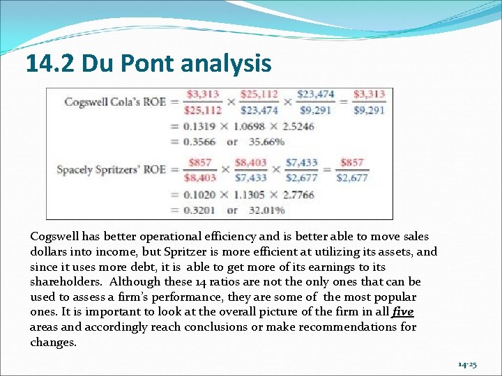 14. 2 Du Pont analysis Cogswell has better operational efficiency and is better able 14. 2 Du Pont analysis Cogswell has better operational efficiency and is better able