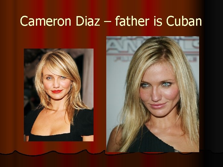 Cameron Diaz – father is Cuban 