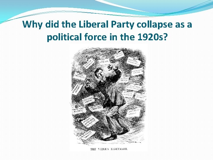 Why did the Liberal Party collapse as a political force in the 1920 s?