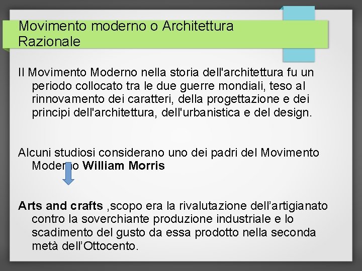 Movimento moderno o Architettura Razionale Il Movimento Moderno nella storia dell'architettura fu un periodo