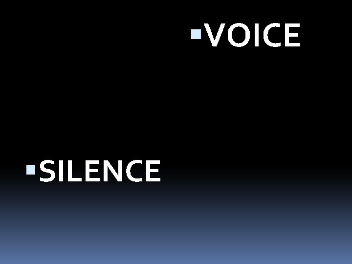 VOICE SILENCE VOICE SILENCE