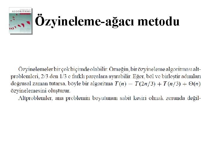 Özyineleme-ağacı metodu 