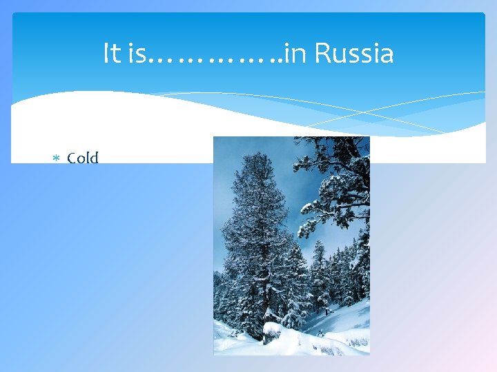 It is…………. . in Russia Cold 