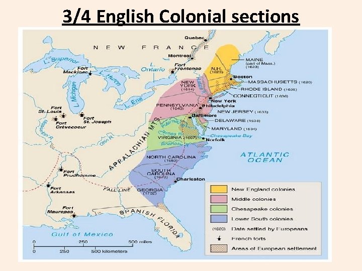 3/4 English Colonial sections 