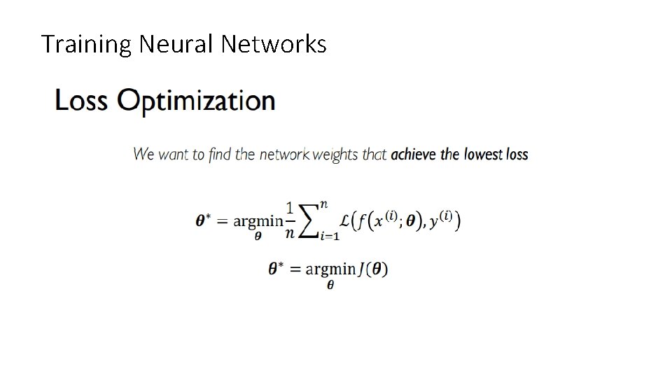 Training Neural Networks 