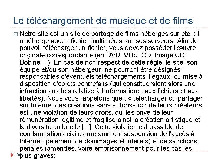 Le téléchargement de musique et de films � Notre site est un site de