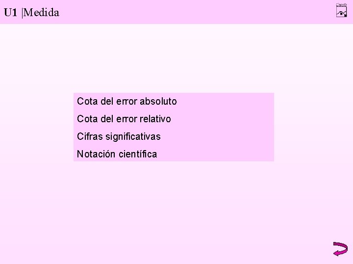 U 1 |Medida Cota del error absoluto Cota del error relativo Cifras significativas Notación