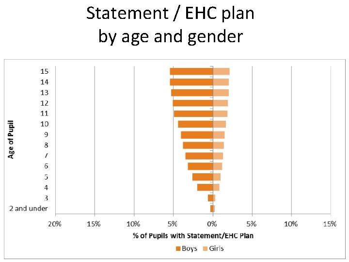Statement / EHC plan by age and gender 