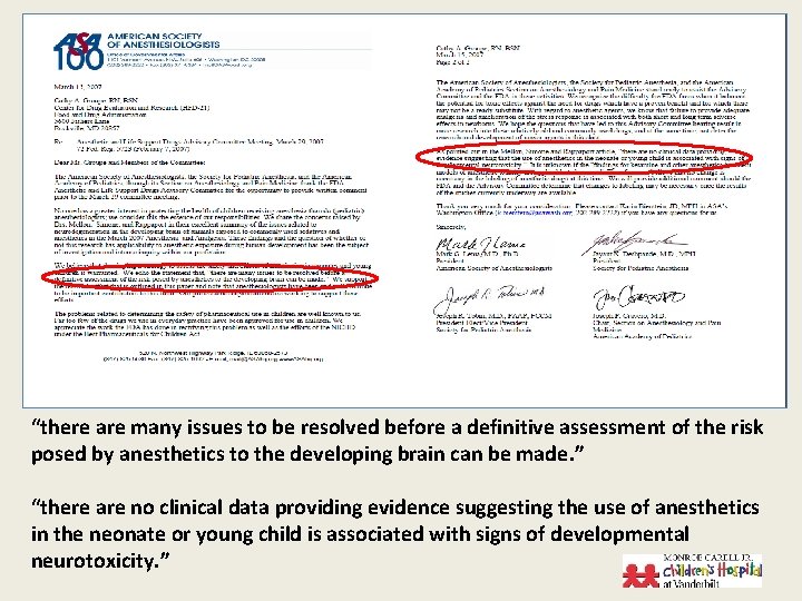 “there are many issues to be resolved before a definitive assessment of the risk