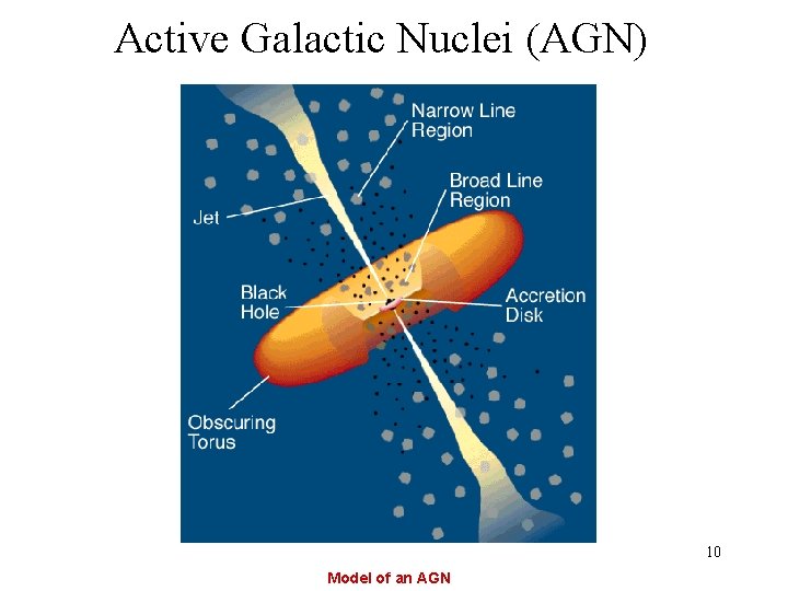 Active Galactic Nuclei (AGN) 10 Model of an AGN 