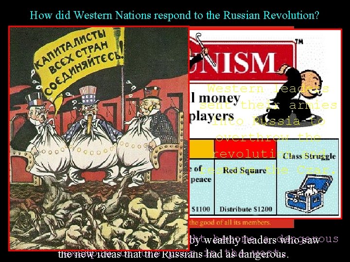How did Western Nations respond to the Russian Revolution? In the USA discrimination white