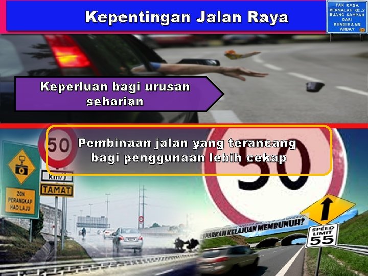 Kepentingan Jalan Raya Keperluan bagi urusan seharian Pembinaan jalan yang terancang bagi penggunaan lebih