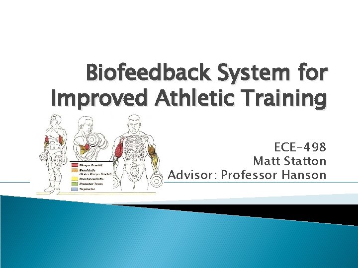 Biofeedback System for Improved Athletic Training ECE-498 Matt Statton Advisor: Professor Hanson 