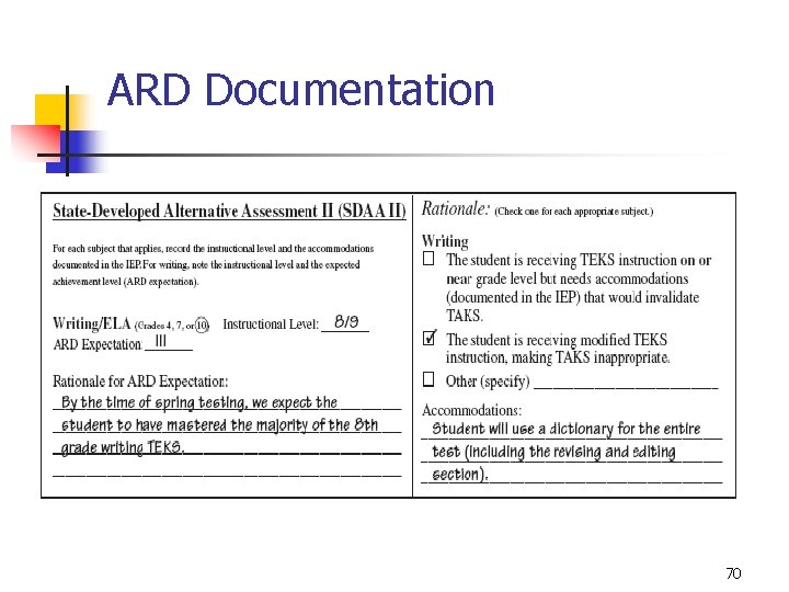 ARD Documentation n Insert chart from page 50 70 