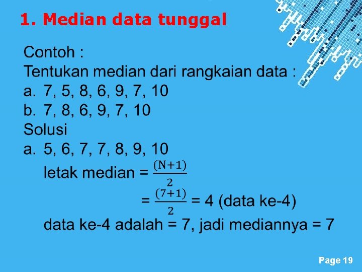 1. Median data tunggal Powerpoint Templates Page 19 