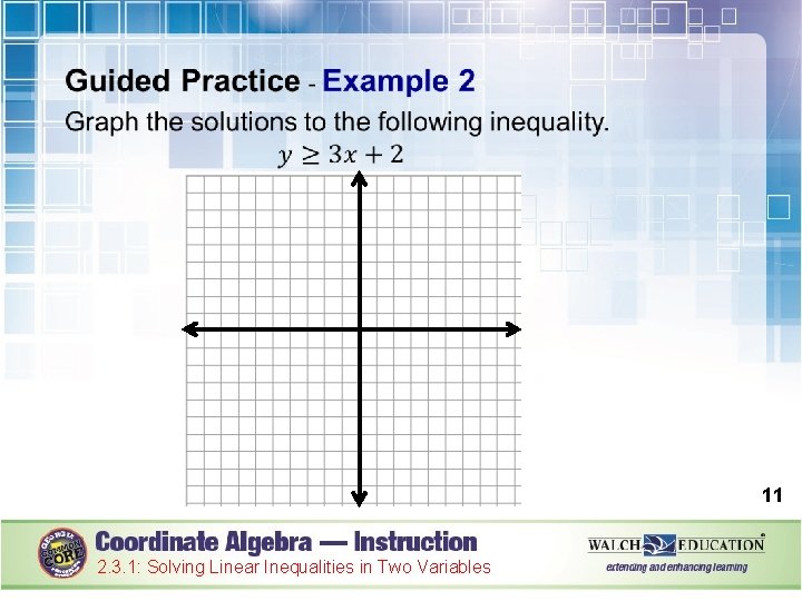  11 2. 3. 1: Solving Linear Inequalities in Two Variables 