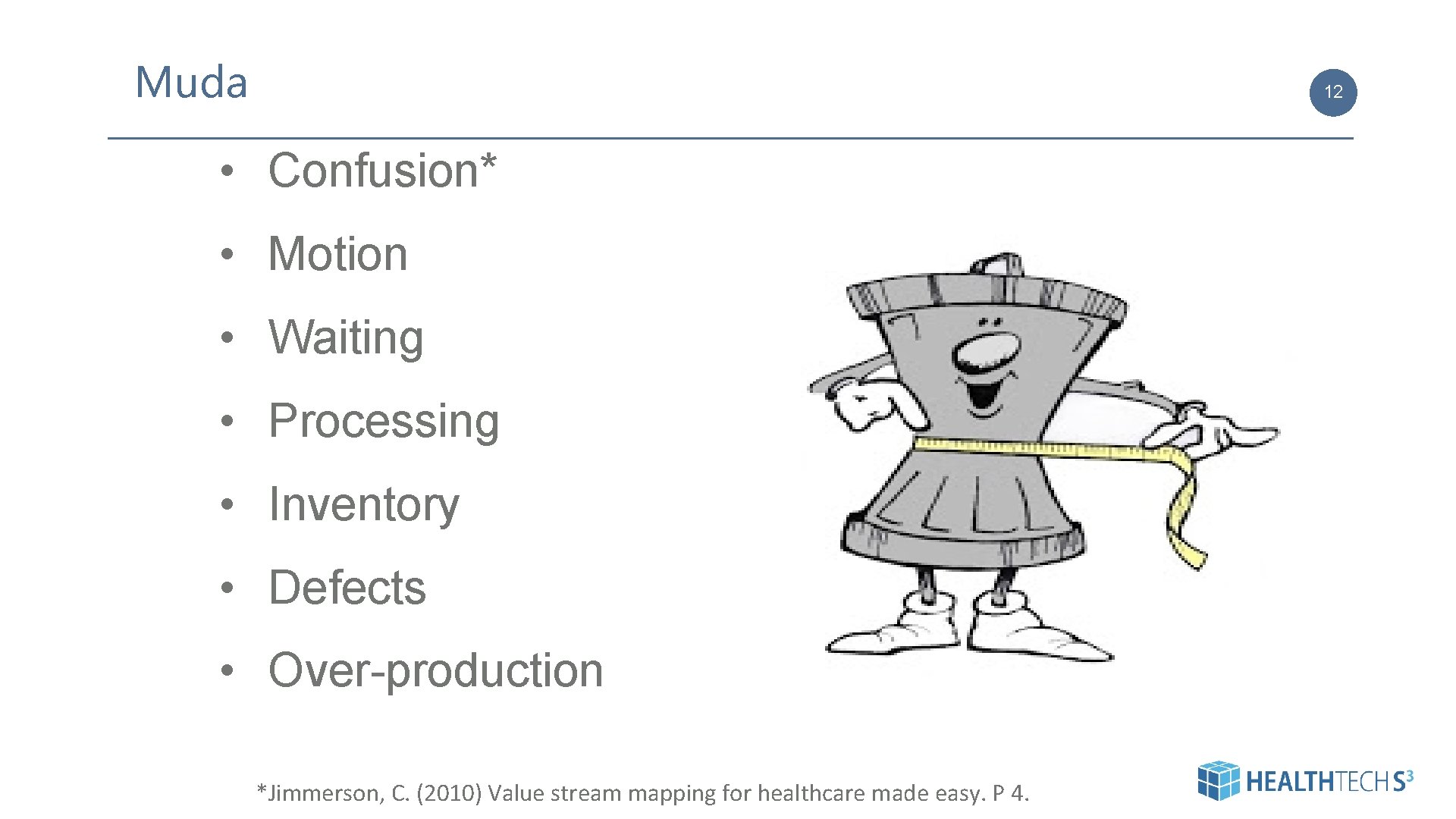 Muda 12 • Confusion* • Motion • Waiting • Processing • Inventory • Defects Muda 12 • Confusion* • Motion • Waiting • Processing • Inventory • Defects