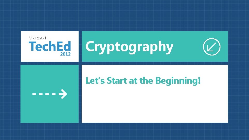 Cryptography Let’s Start at the Beginning! 