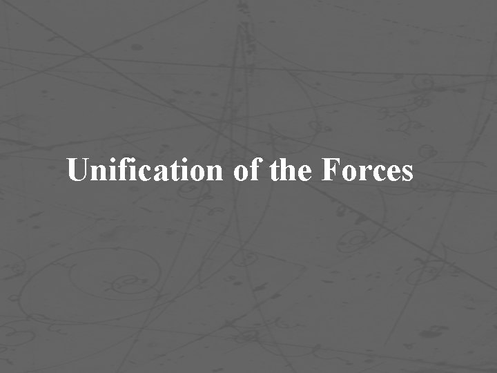 Unification of the Forces 