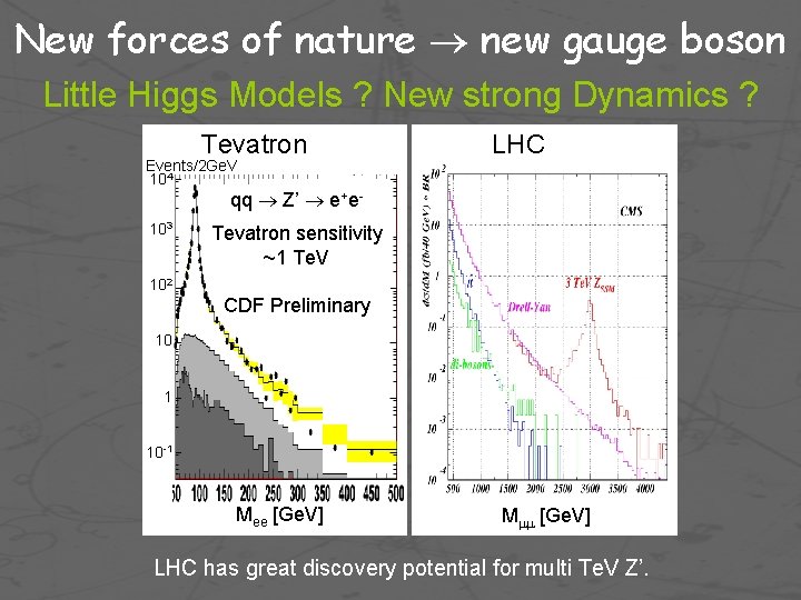 New forces of nature new gauge boson Little Higgs Models ? New strong Dynamics